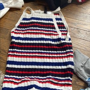 striped knit halter top